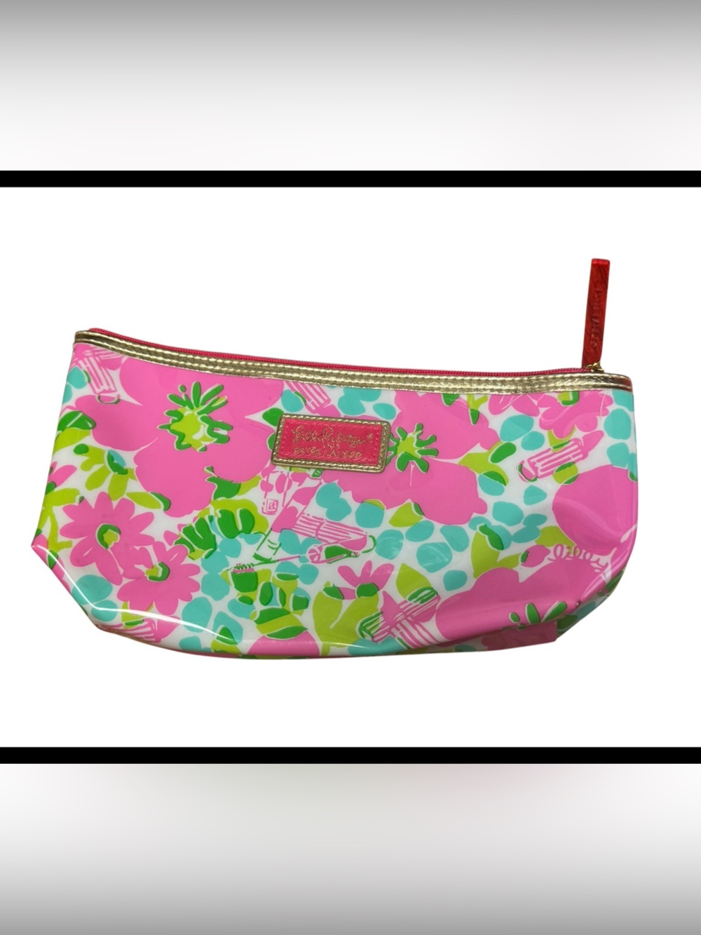 EUC Lilly Pulitzer For Estee Lauder Patent Makeup Bag